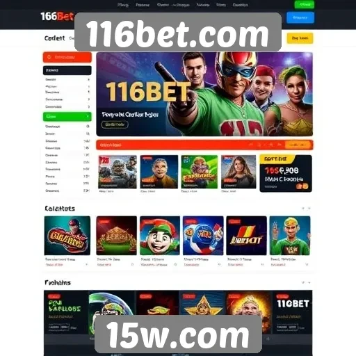 Usabilidade e design do site 116bet.com